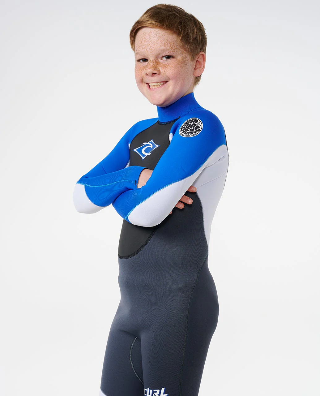 Kids Omega 3/2 Back Zip Wetsuit Steamer - Image 5