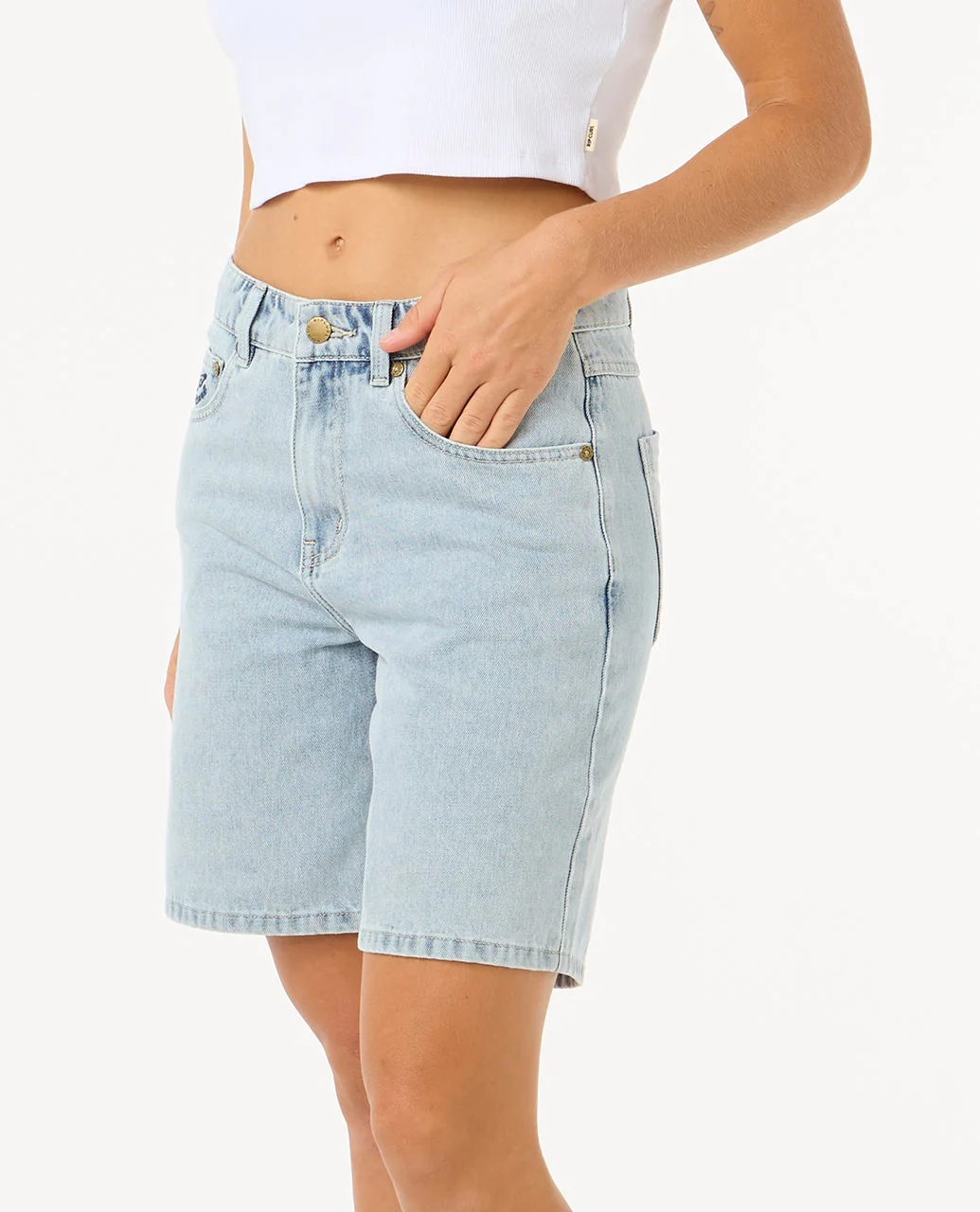 Las Dalias Relaxed Denim Short - Image 4